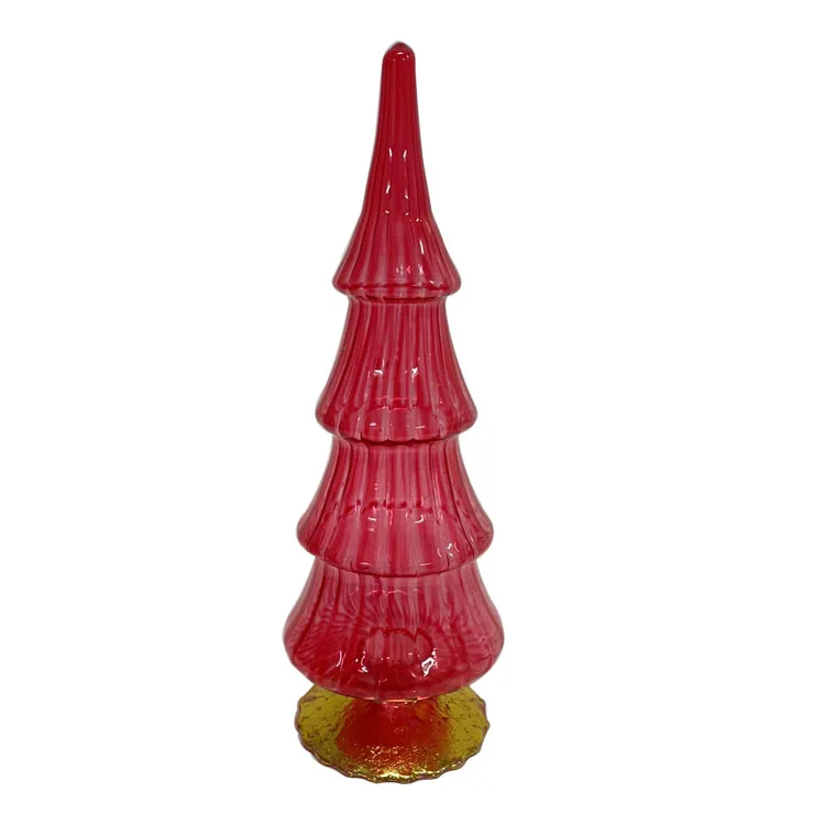 Modern vintage target red hand blown glass Christmas tree for sale supplier