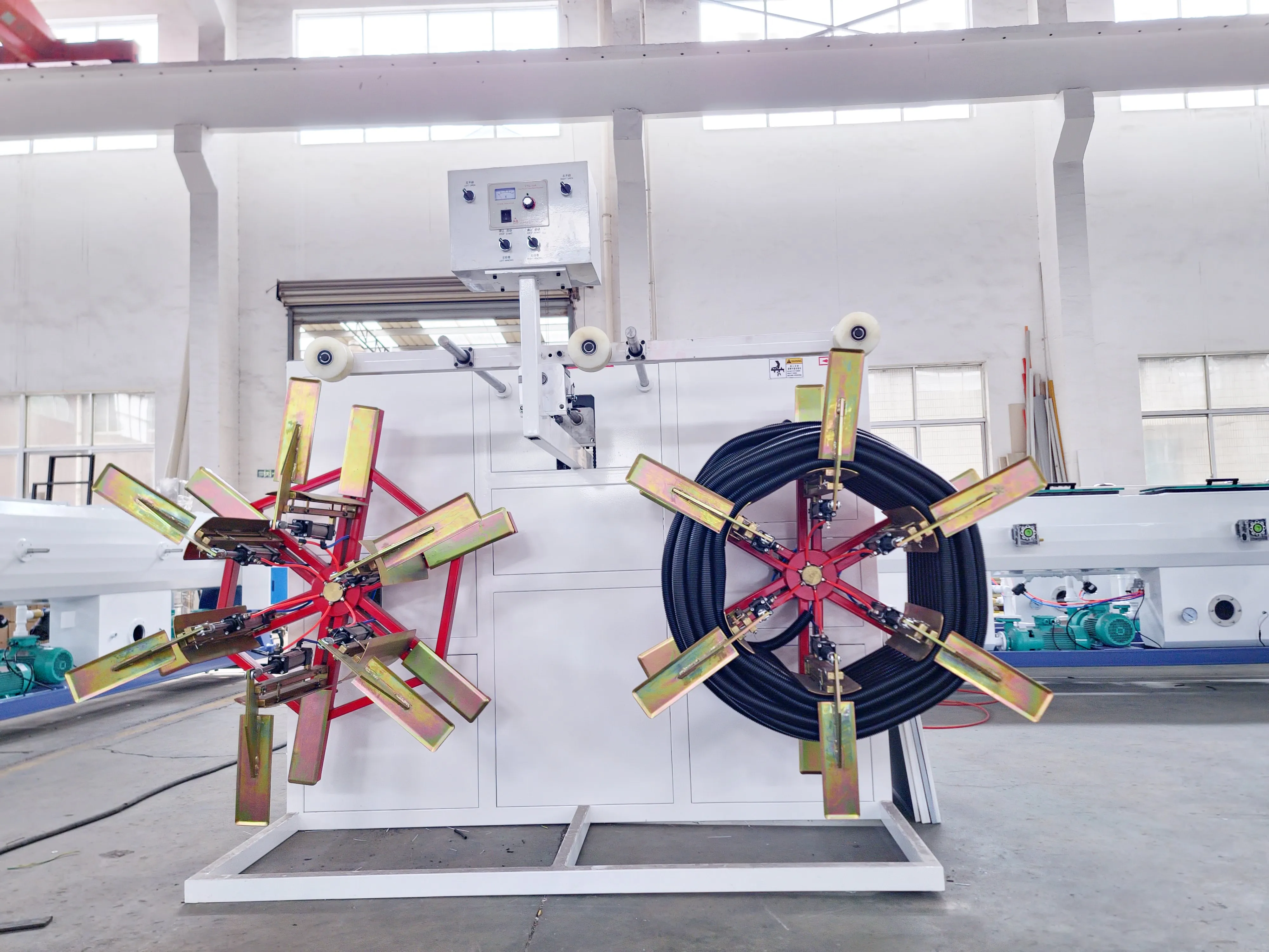 Plastic PVC PP PE HDPE Double/Single Wall Spiral Winding Sewer Electrical Conduit Corrugated Pipe Tube Extrusion Line Machine