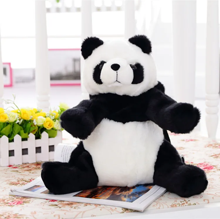 Buyborgood Panda Plush Crossbody Bag - Cute Furry Animal Handbag With Large Capacity