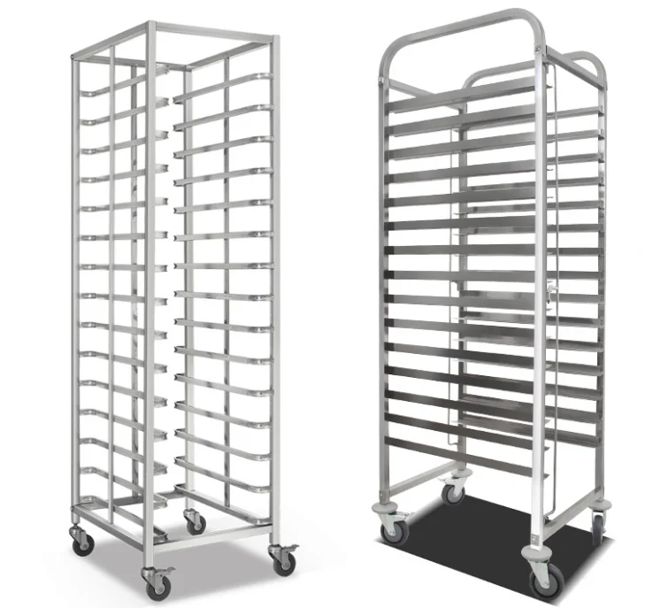 customized 201 304 Stainless Steel food baking tray rack trolley bakery cooling pan car Storage Rack for kitchen equipment