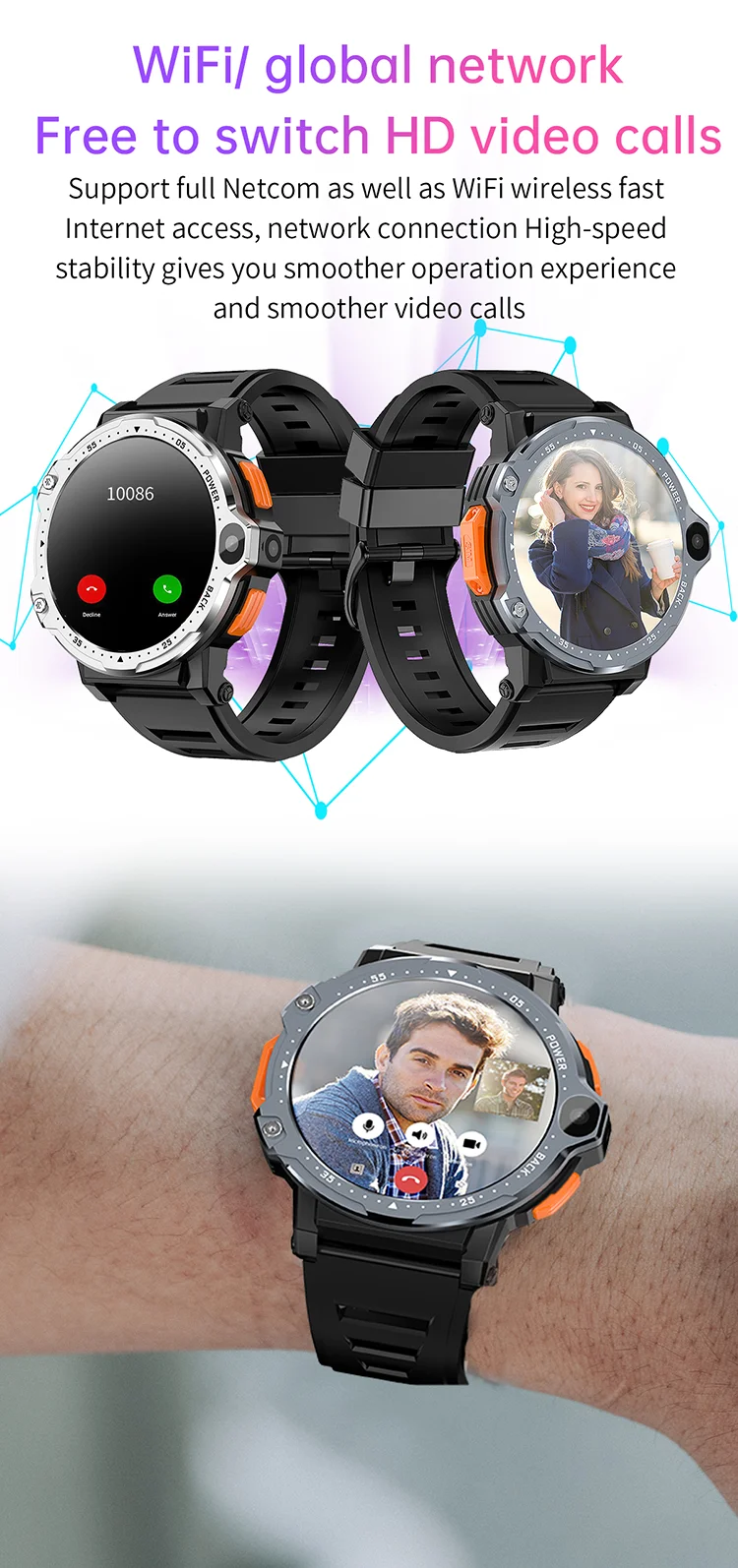 2023 New Android Wifi Gps Track Camera Heart Rate Monitor Sports
