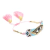 Cordoncino blu con perline e nappina