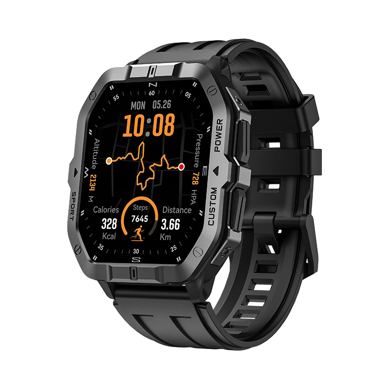 Popular Design 100+ Sport Modes GPS Smart Watch C32 Pro, 2.02inch Display Compass Altitude Barometer Call APP Dafit Smartwatch