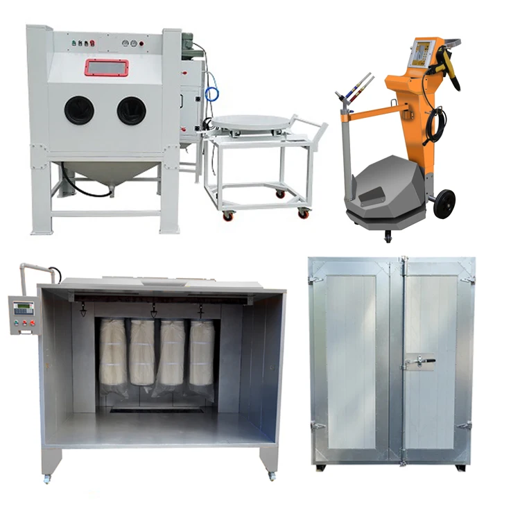 Complete Setup Sandblasting Machine and Powder Coating System for Alloy Wheel