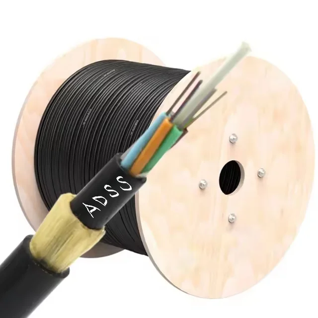 ADSS aerial cable 100m 200m span 12 24 48 72 96 Core Single Mode fiber optical cable single double jacket for outdoor