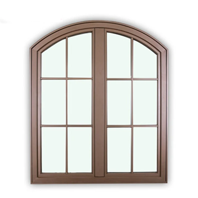 Frame Aluminum Round Pictures Window with Grill Design Burglar Proof Window Half Circle  Window Motor Puerta Corredera