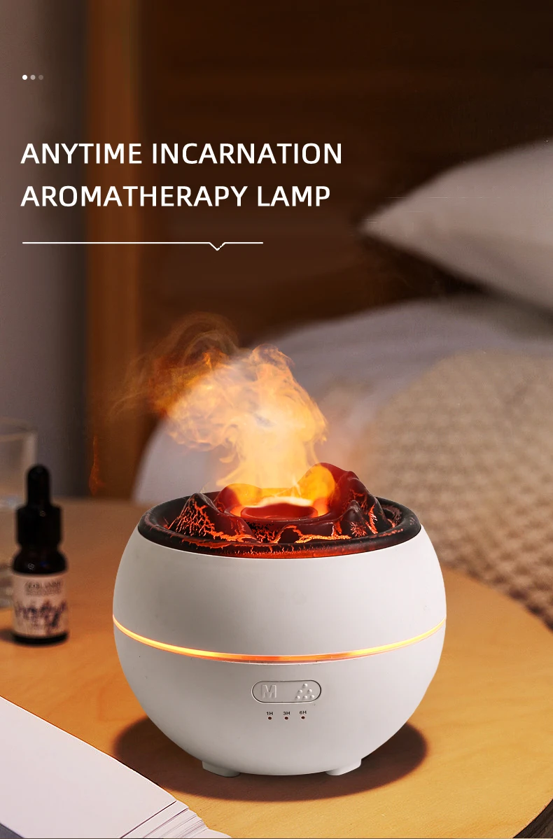 Flame Night Light Fire Lamp Humidifier Flame Diffuser Volcanic Air Humidifier Jellyfish Aroma Diffusers