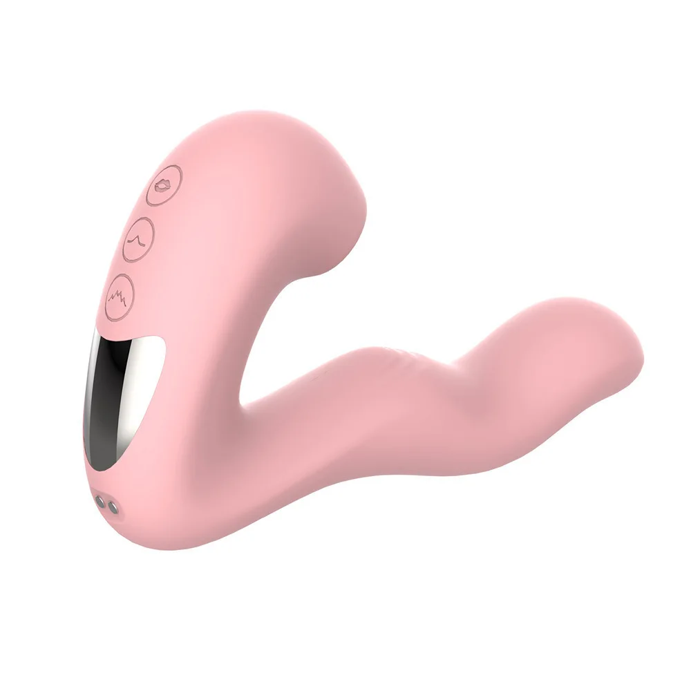 3in1 G-Spot Clitoral Vibrator Sex Toys For Woman Adult Sex Products Silicone Dildo With 10 Vibration 5 Beating 5 Sucking Modes%_voghion.com