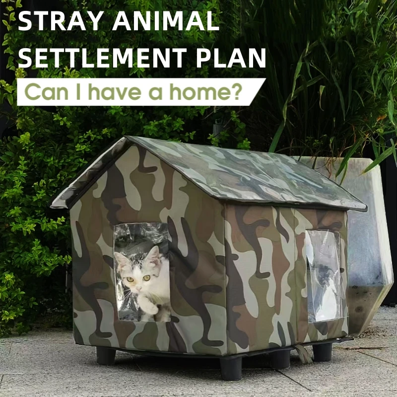 product premium customizable outdoor pet heated shelter factory durable and waterproof oxford fabric for community cats-49