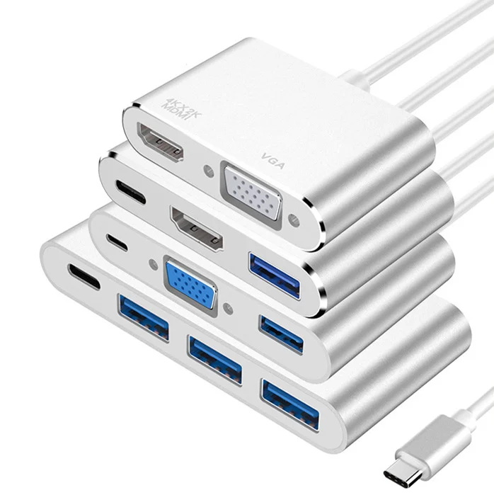 Jasoz Factory USB C 4K VGA HDMI USB3.0 аудио PD адаптер многопортовый док-станция PD Зарядка для переключателя ноутбука