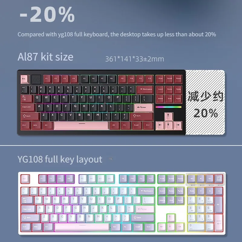 AL87 CNC Aluminum Kit - RGB Hot Swap Mechanical Keyboard
