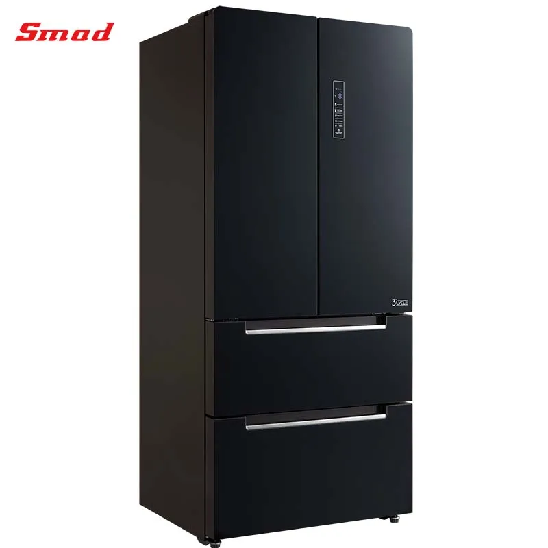 Smadホームスタイルラグジュアリーフレンチブラックガラスドアフロスト