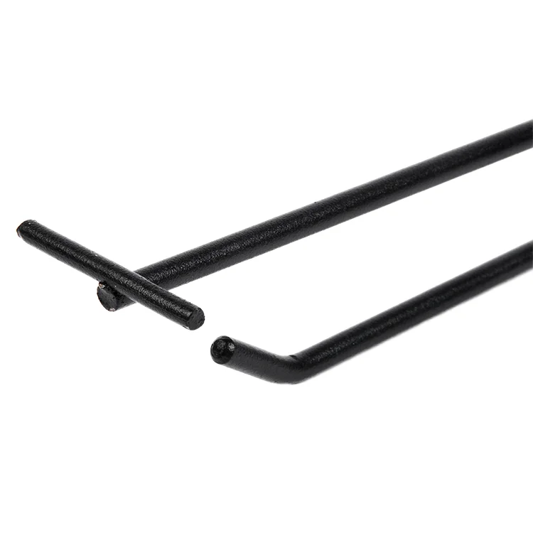 Direct Hardware Factory Wholesale Black Color Grid Wall Hook Double Wire Scanned Hook with Price Holder
