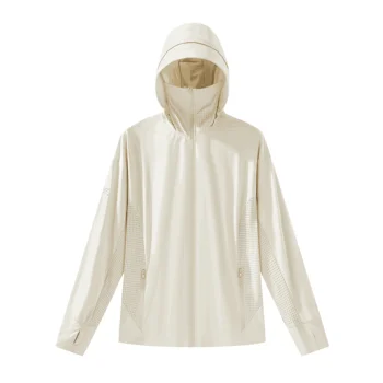 Anti UV Breathable UPF50+ Sports Outdoor Jacket With Hooded Unisex Summer Sunscreen Long Sleeve Sun Protection Clothing