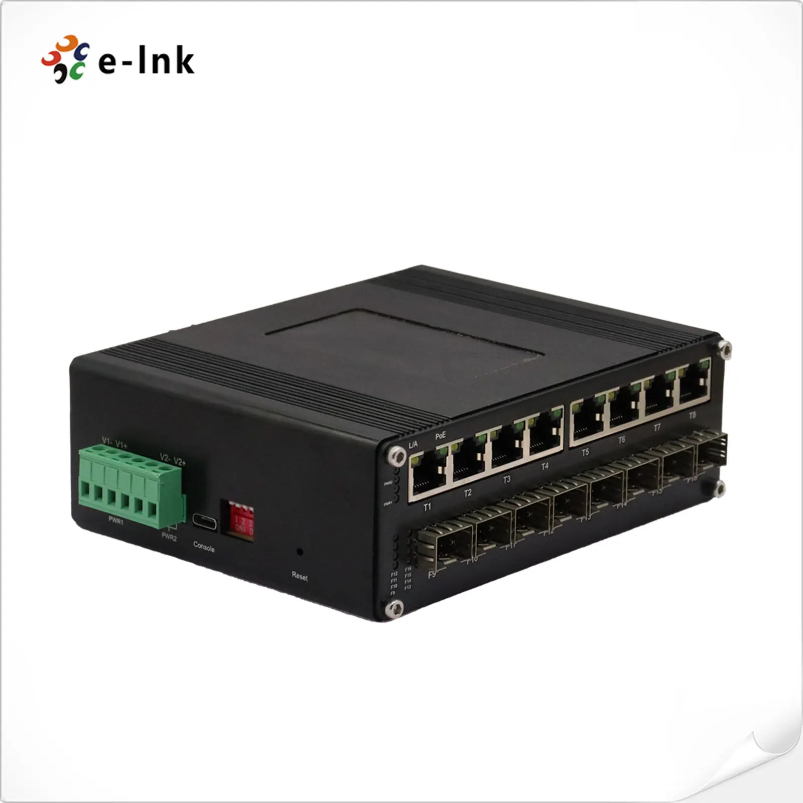 Industrial 8 Port Gigabit Managed Ethernet Switch 8 X SFP 8 X GE PoE Network Switch Layer 2+ Managed
