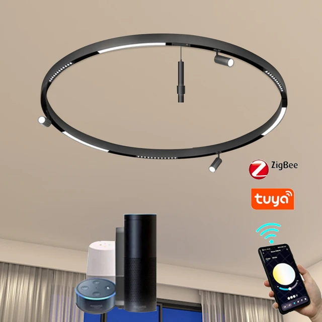 Modern Indoor Design Tuya ZigBee BT Led Smart Magnetic Track Light Home Commercial Magnetic 48v Track Rail System