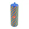 Blue with orange