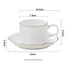 White With Gold bordering line-150ML Coffee Cup And Saucer Set