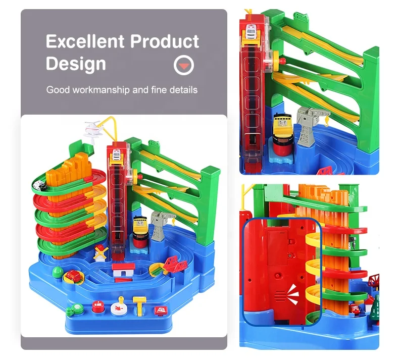 
B/O Забавный слот сборный Поезд Автомобиль Приключения трек игрушка с музыкой 