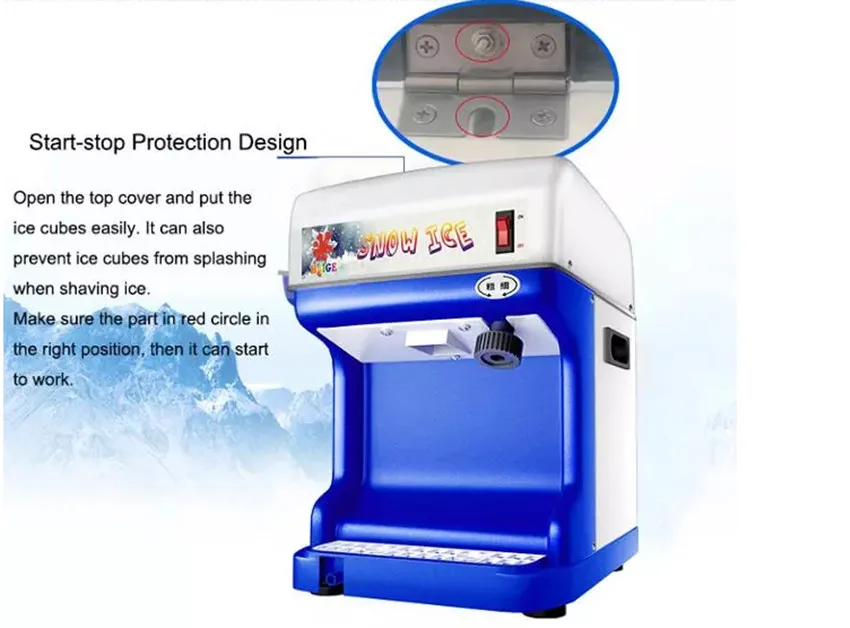 Mini ice crusher  shaved ice machine low price high capacity automatic ice shaver  Commercial Snowcone Machine factory