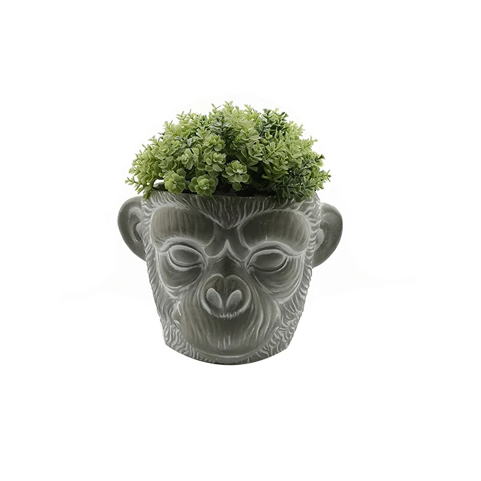 1pce 11x14cm Monkey Head Ceramic Planter Pot Realistic Detail Glazed