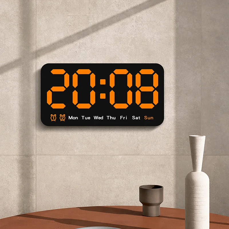 Modern Style LED Wall Clock Colorful Digital Quartz Clock with Needle Display Plastic Art Deco Home Decor for Living Room