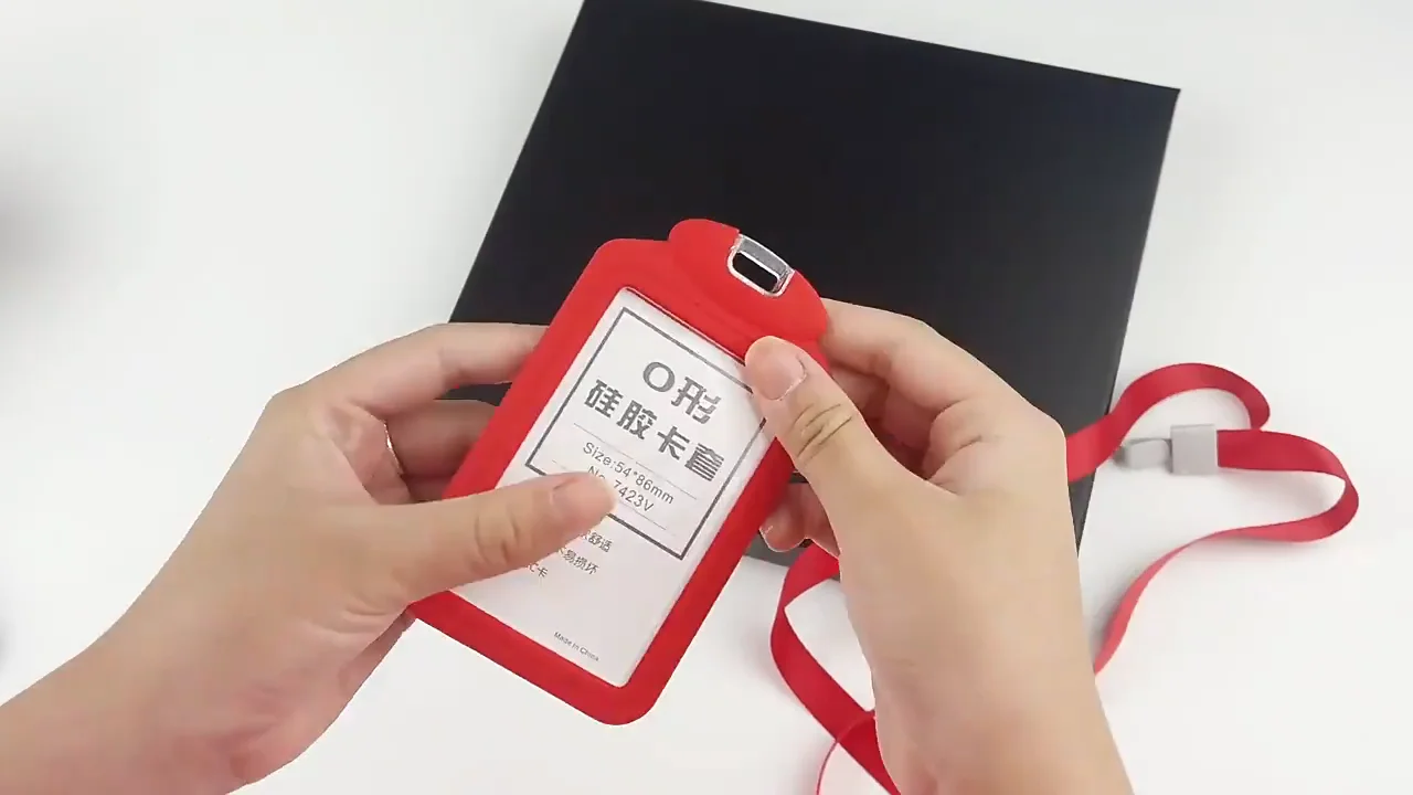 Quality Vertical Silicone Id Badge Name Card Holder With Lanyard Buy