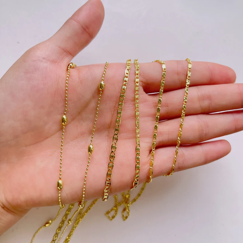 Wholesale High Quality Gold Plated Bulk Charm Chains Metal Thin Chain