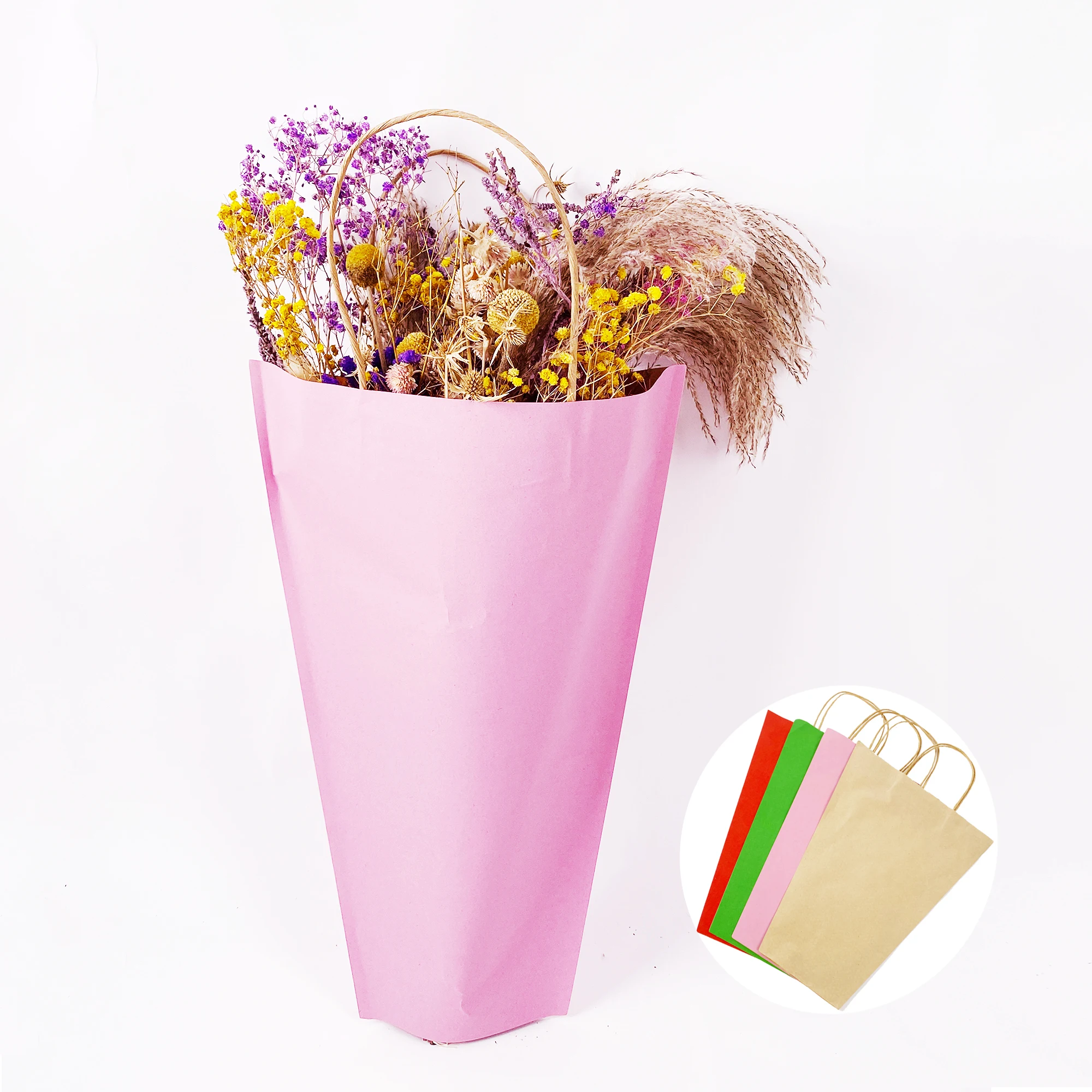 Ecofriendly Kraft Paper Flower Sleeves With Custom Printing Logo