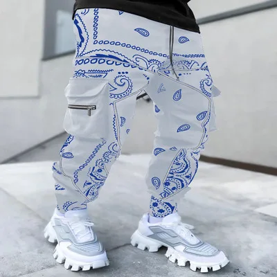 Wholesale Casual Long Sport Pants Paisley Print Mens Pants