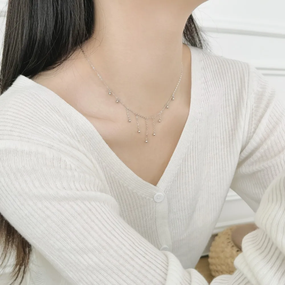 KAKODIY new fashion jewelry 925 sterling silver chain tassel necklace beads tassel pendant necklace customizable jewelry detail 4