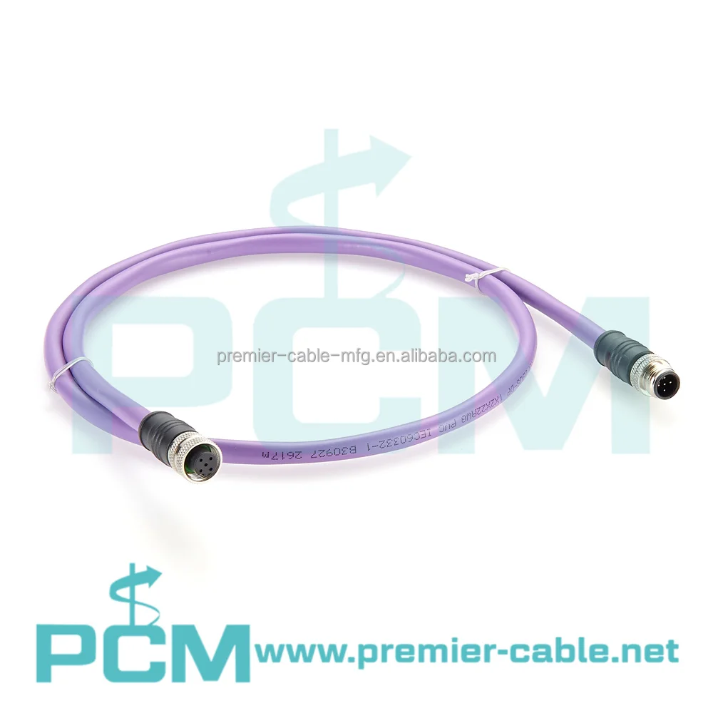 Profibus DP M12 B-Code Male to Female Field Bus Industrial Communication Cable details