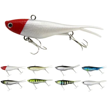 Best-selling High-performance Printed PVC Artificial Hard Bait 95mm 20g Double-tail Vib Soft Swim Baits for Lake Stream Pike – Soft Lure – view 5
