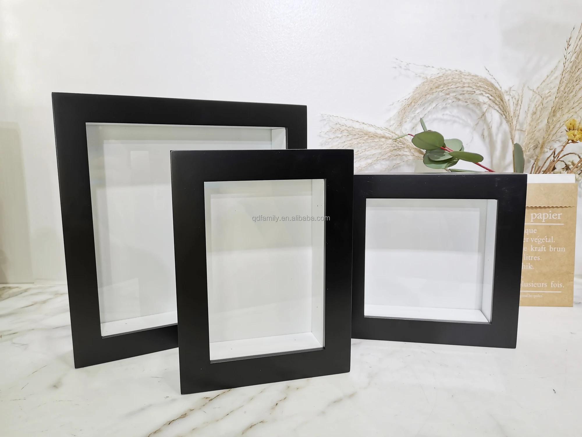 High Quality Custom Size 8"10"12" Mdf Wood Glass Display Shadow Box