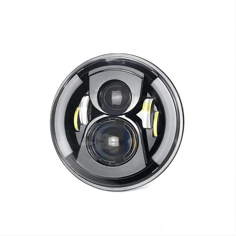 TIYPEOR Universal 7Inch Round Motorcycle DRL LED Headlight Super Bright Car Auxiliary Fog Light