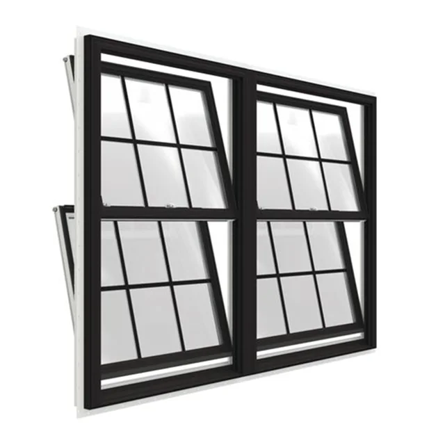 Minglei High Quality American Style Black Vinyl Replacement Windows Single Hung Window