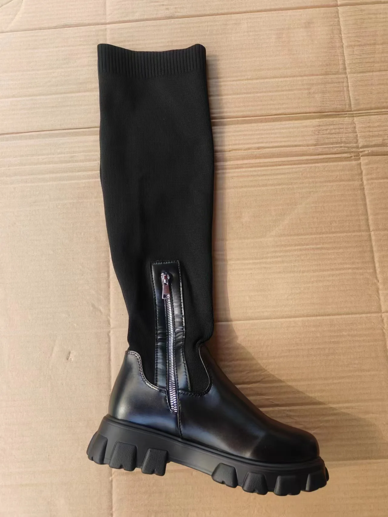 美品　sacai Wingtip Engineer Sock Boots 38 Sacai Wingtip Engineer Sock Boots Wing Tip Boot Black Used