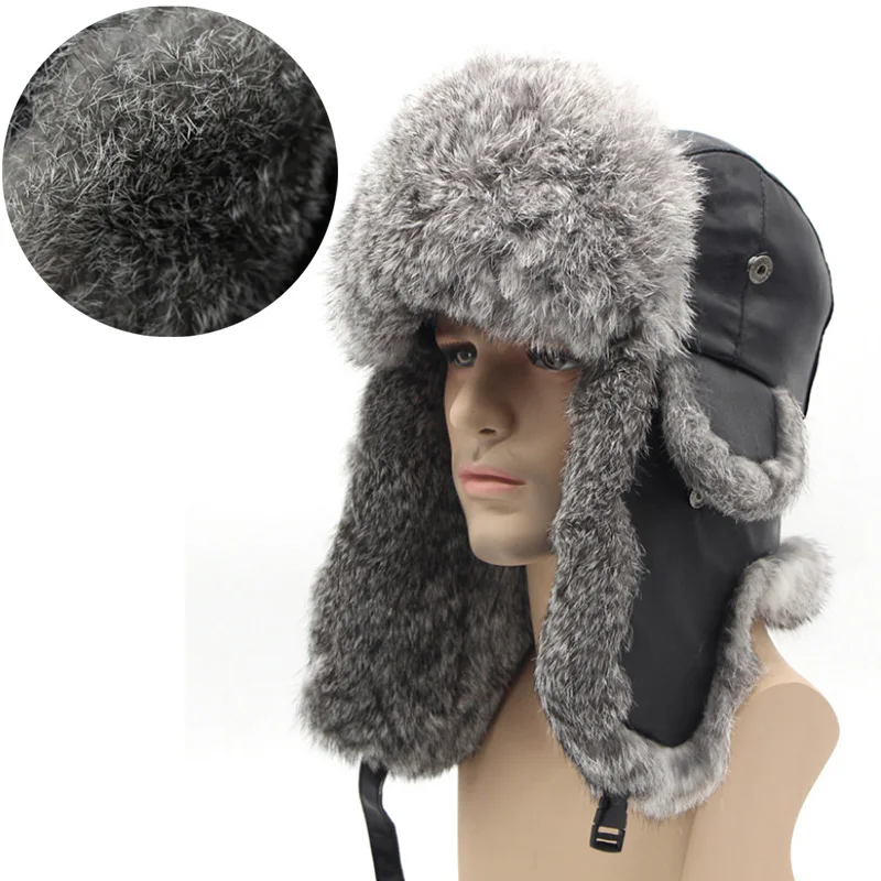 rabbit fur hat mens