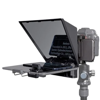 Portable FEELWORLD TP2A Teleprompter for 8 Inch Smartphone/Tablet/SLR Camera Prompters with Remote Control for Live Streaming