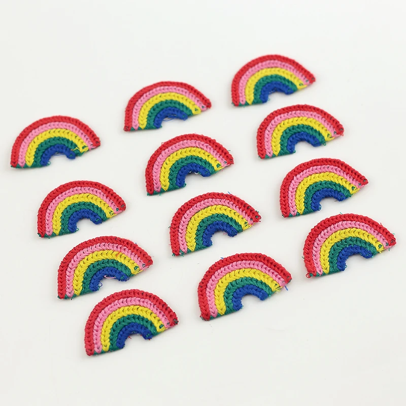 4.5cm Machine Made Crochet Rainbow Motif Mini Rainbow Patch Accessories