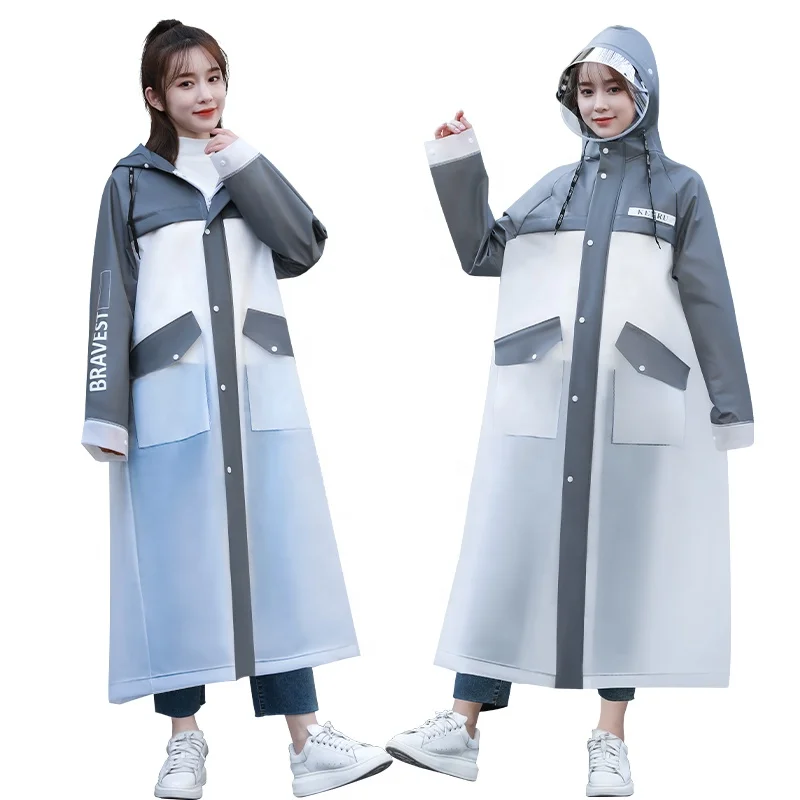 new product eva poncho raincoat Women's Long Portable Plus Size Quick Dry rain coat Outdoor Rainwear