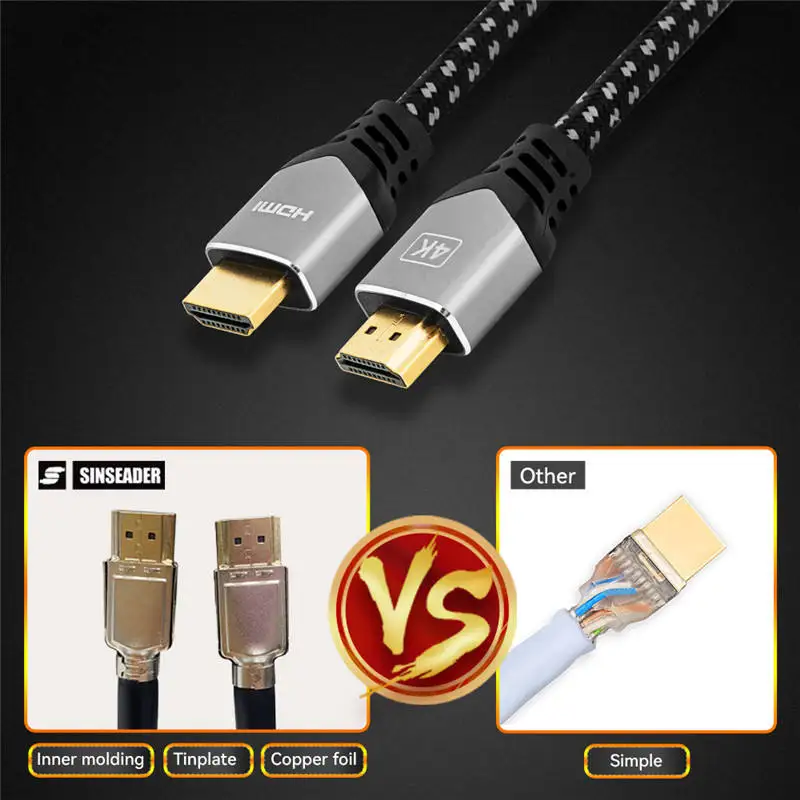High Speed Good Price 1.5M Black Hdmi to Hdmi Kabel 4 k Resolution 18Gbps 3D 2.0 Version 4K HDMI Cable