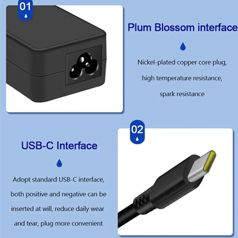 Factory Price Newest Type C 45w 65w Usb C Ac Laptop Universal Power Adapter Charger for Dell Lenovo