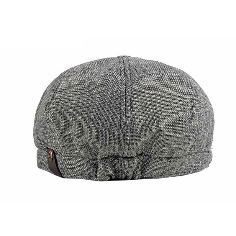 Factory Custom High Quality Linen Fabric Flat Cap Newsboy Hats Men and Women Newsboy Caps Baker Boy Ivy Hats