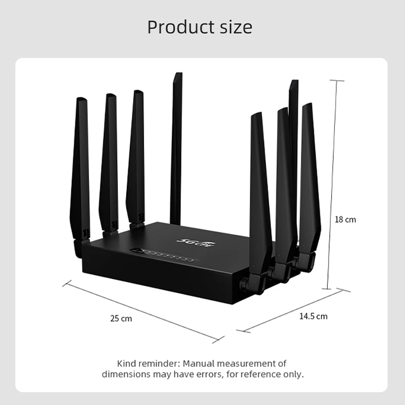 5G CPE Router Wifi6 - High Speed 8 Antenna 3000mbps Router