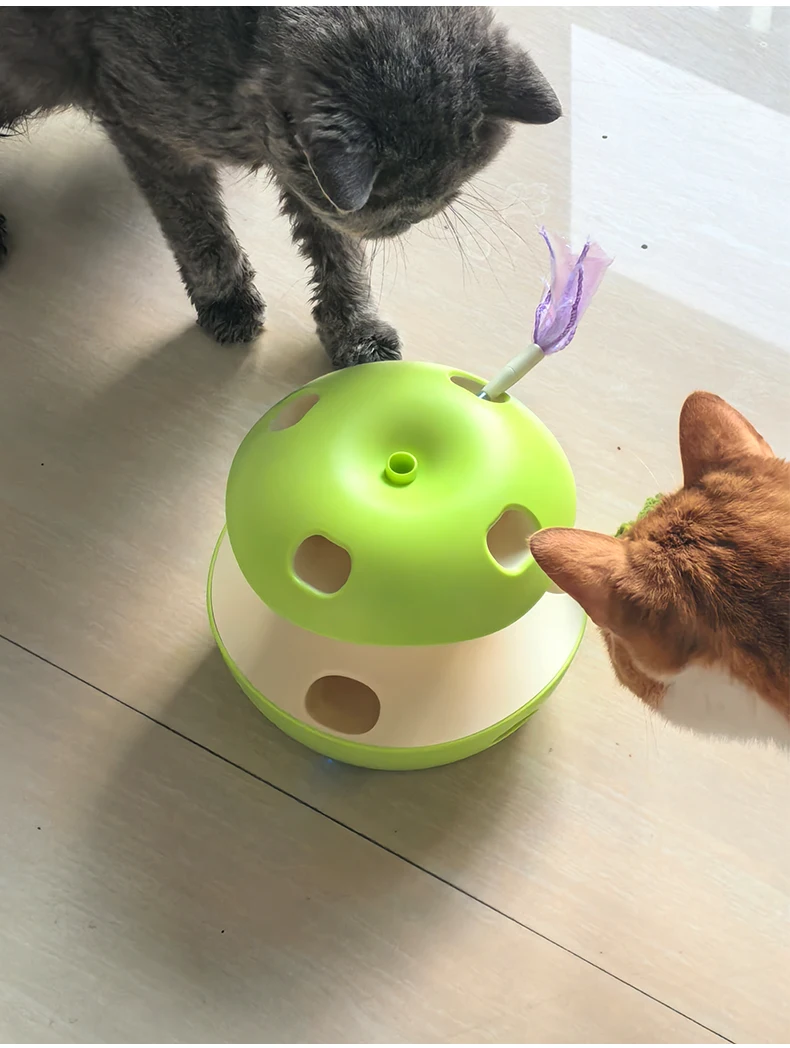 New Cat Electric Toy apple Shape butterfly Caterpillars on the Upper and Lower Layers Can Be Selected to Tease the Cat Stick manufacture