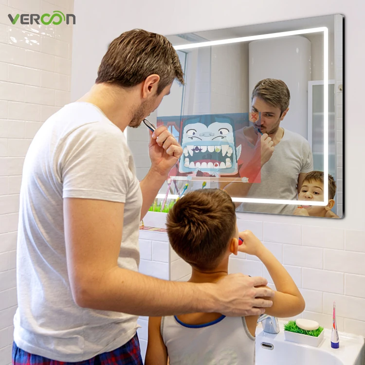 Smart Bathroom Mirror Touch Screen Smart Led Light Bluetooth Magic Smart Digital Mirrors with YouTube Speakers Wifi