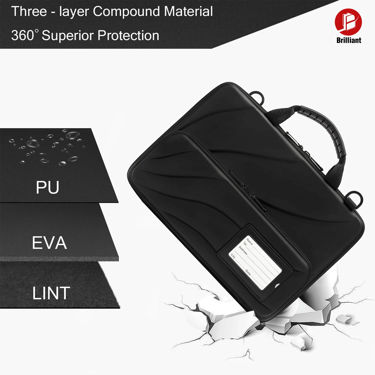 15.6 Inch Hard Shell Laptop Shoulder Bag for Men Women Shockproof Protective EVa Laptop Sleeve Case for MacBook Air