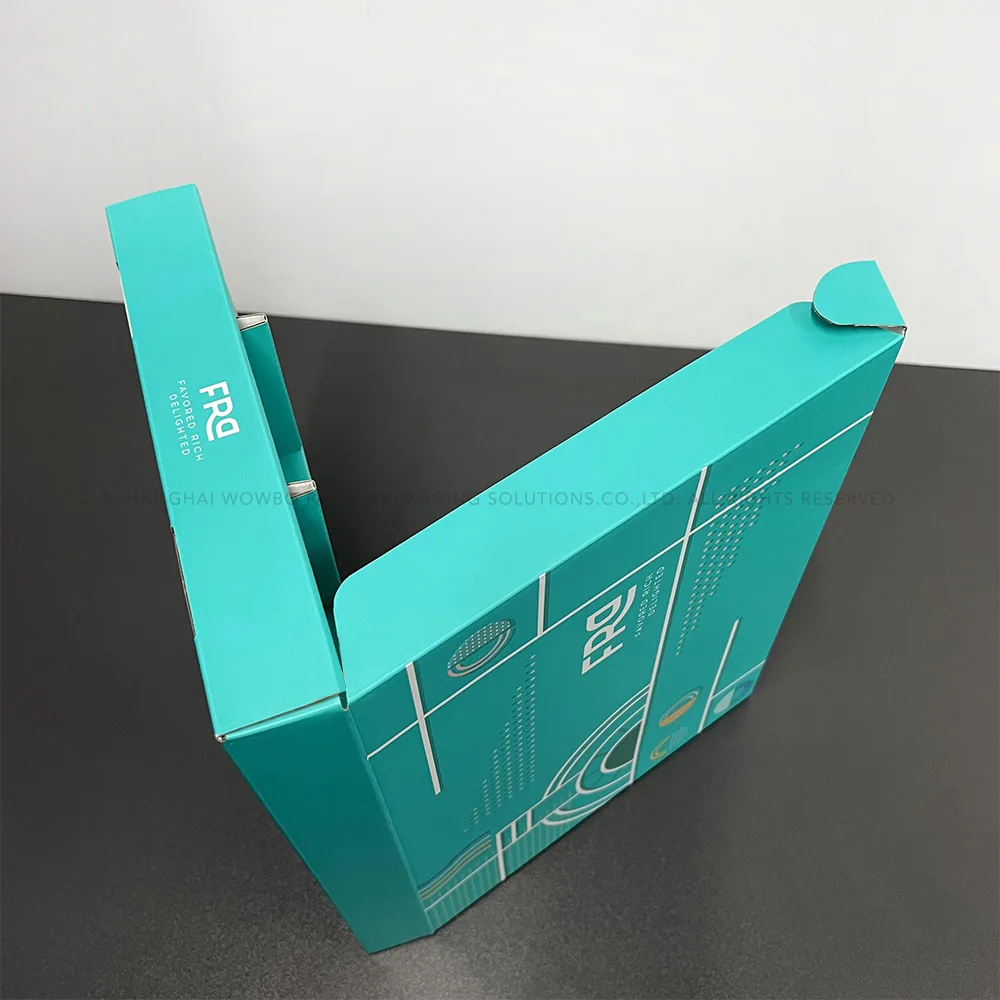 Folding Box With Custom Design Easy To Fold And Unfold Chocolate Box With Bright Cyan Background