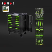 TOMAC 7+1 Large Rolling Tool Cabinet Heavy Duty with 252PCS Tools Customizable OEM Support
